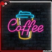 تابلو نئون طرح فنجان قهوه شماره 1 در ابعاد مختلف