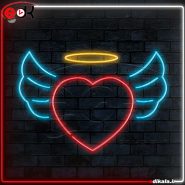 تابلو نئون طرح قلب فرشته 1 در ابعاد مختلف