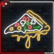 تابلو نئون طرح پیتزا شماره 1 در ابعاد مختلف