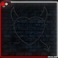 تابلو نئون طرح قلب شیطانی شماره 1 در ابعاد مختلف