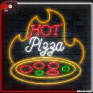 Pizza design neon sign number 7