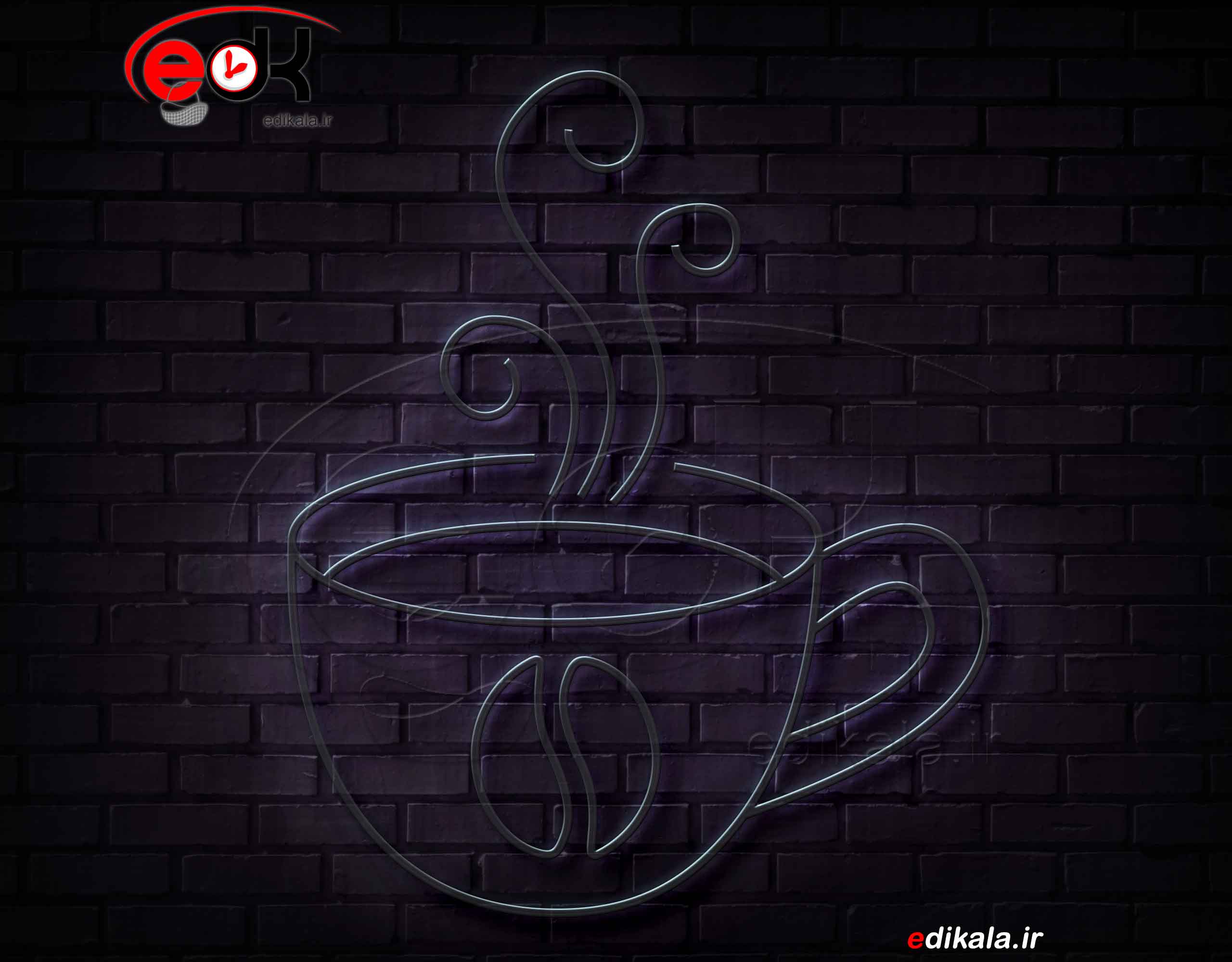 تابلو نئون طرح فنجان قهوه شماره 36