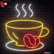 تابلو نئون طرح فنجان قهوه شماره 37